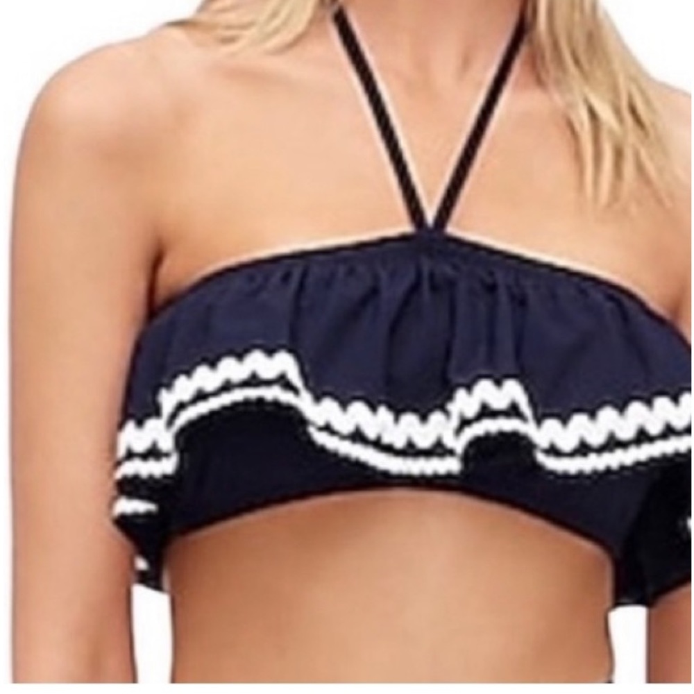 2 Piece J. Crew Ruffle Ricrac navy bikini, Sz. Medium